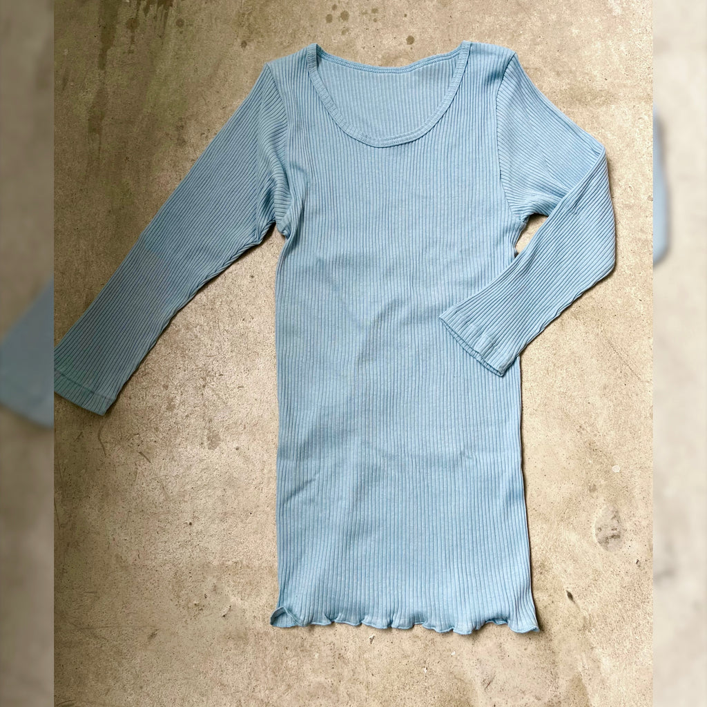 オーガニックコットン UネックTシャツ(light blue) | Lochie |