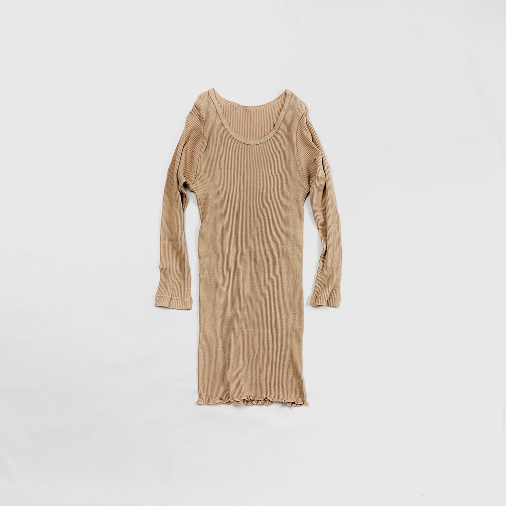 オーガニックコットン UネックTシャツ(pink beige) | Lochie |