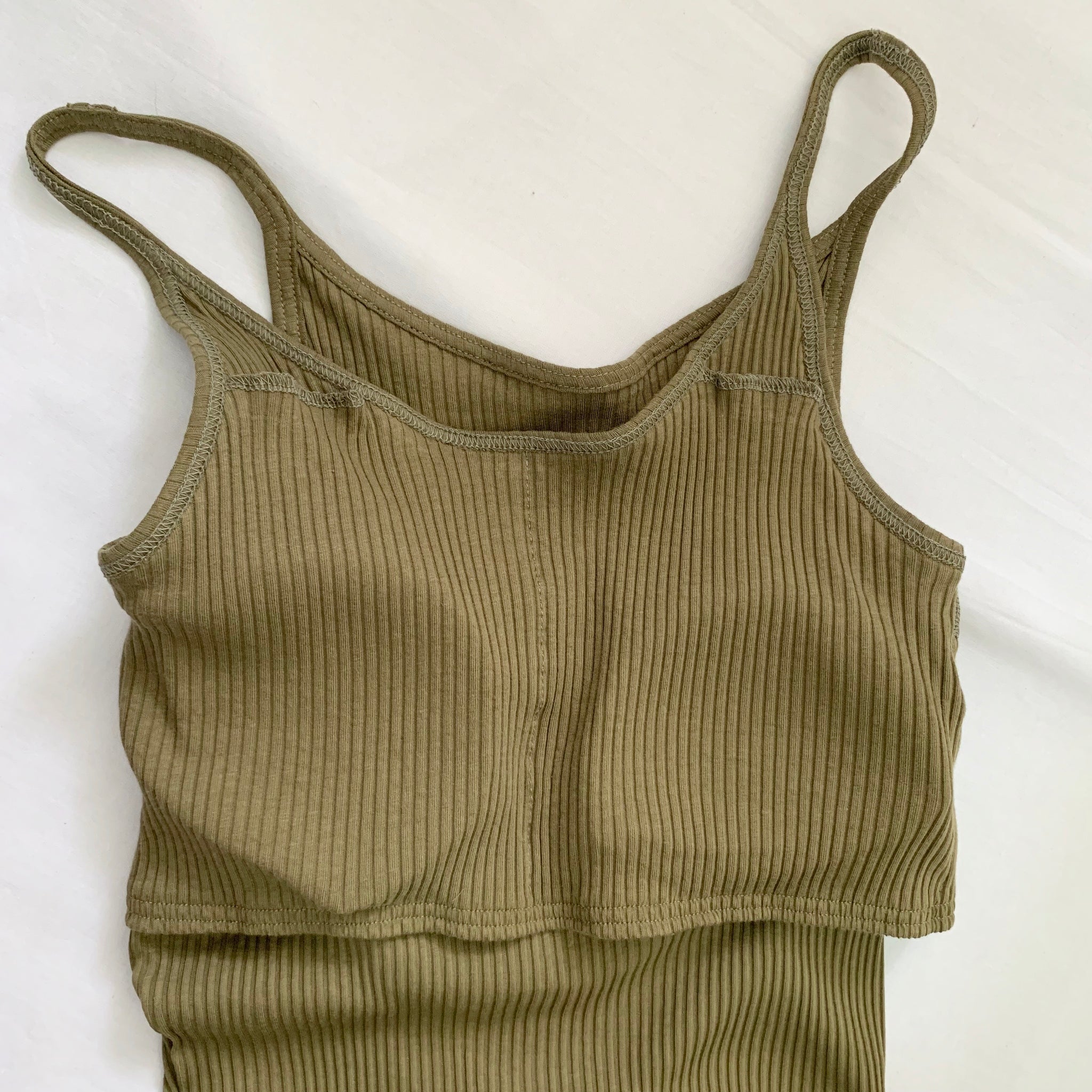オーガニックコットン ブラキャミソール (olive green) | Lochie |