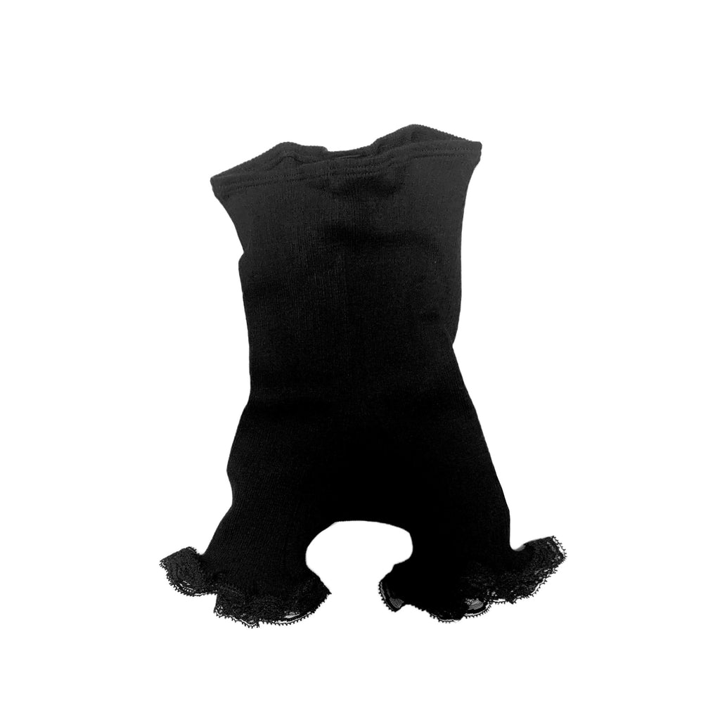 wool silkリブボトム(black) | Lochie |