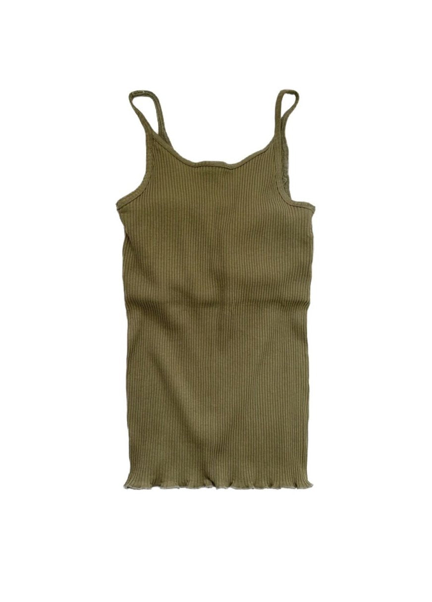 オーガニックコットン ブラキャミソール (olive green) | Lochie |
