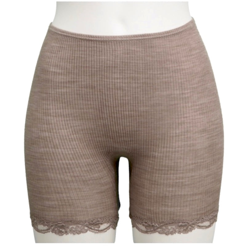 silk woolリブボトム(beige) | Lochie |