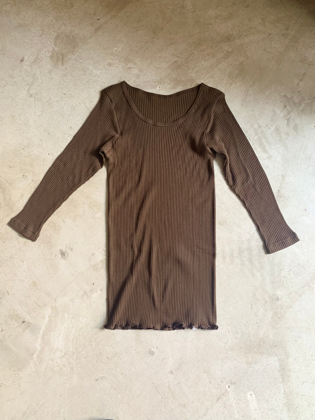 オーガニックコットン UネックTシャツ(chocolate brown) | Lochie |